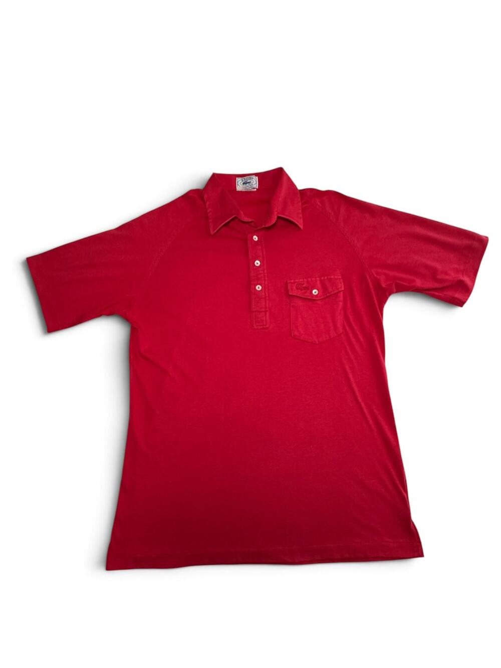 Vintage 70s 80s Izod Lacoste Polo Shirt Men L Red Pocket Japan Single Stitch